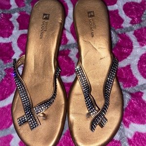 White Mountain Rhinestone Flip Flops